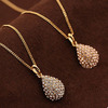 Fashionable short necklace, crystal, diamond encrusted