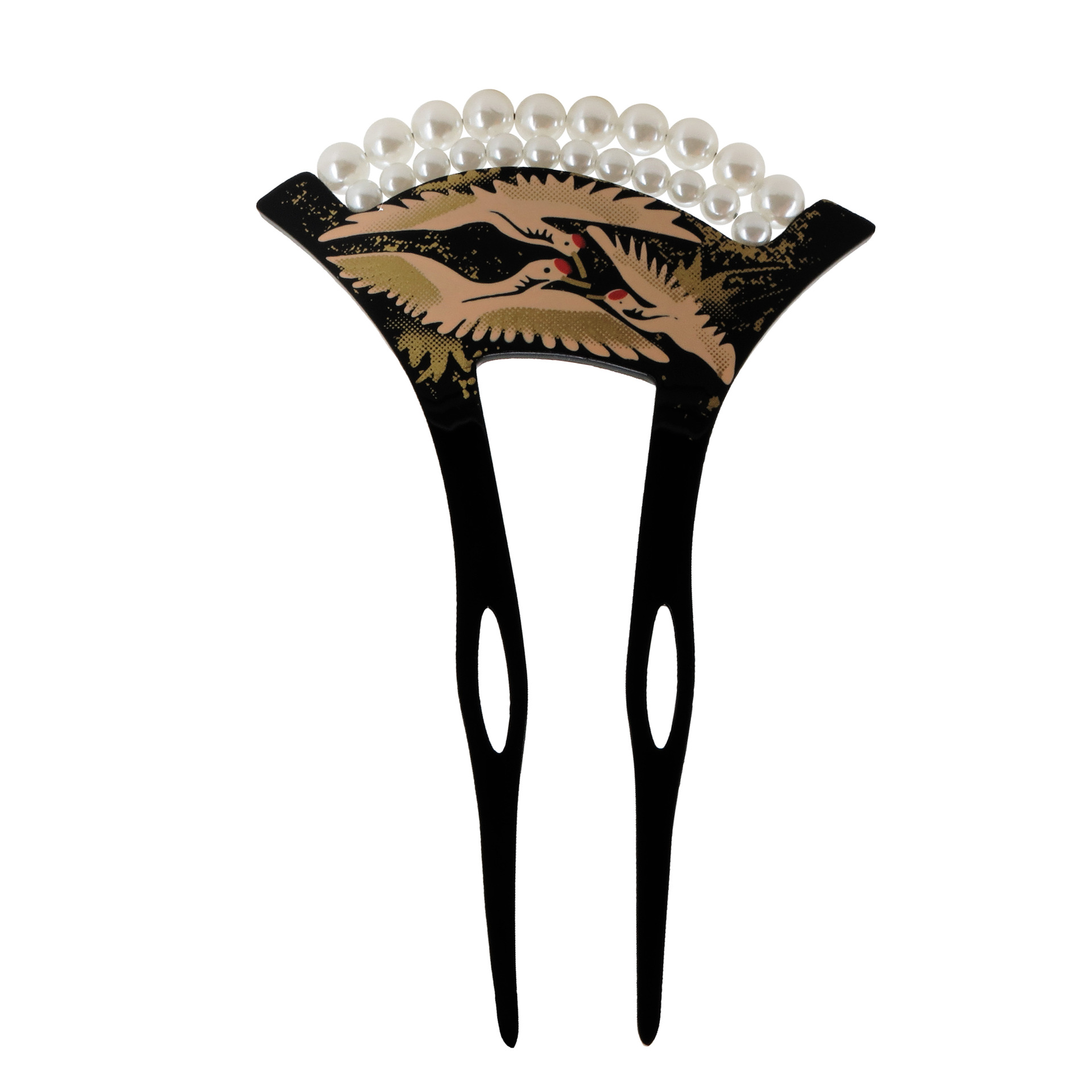 時代のかんざしのu型は真珠の丹頂鶴を挟んでかんざしのアクリルの古風な新婦の頭飾りの直接販売を代行します。