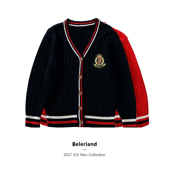 Children's Sweaters, School Uniforms, Class Uniforms Processing, Primary School Students' Knitted Cardigan Jackets, British Cotton Processing, Customization