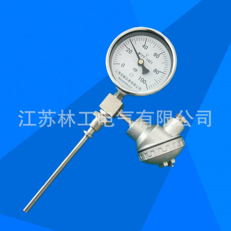 WTYY-1021/1031双金属温度计 PT100远传温度表工业温度表径向耐震