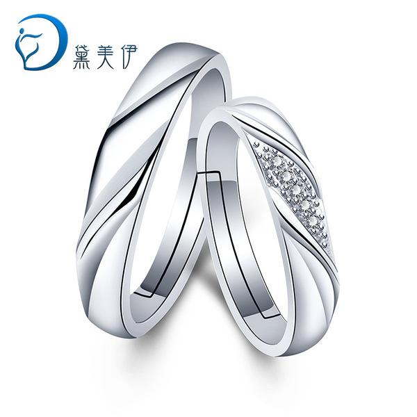 Fashionable one size wedding ring with zircon