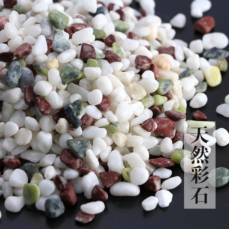 三色石头 园艺多肉铺面用彩石头造景观赏用鹅卵石玩具配件小彩石