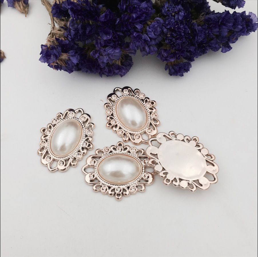 diy塑料饰品配件材料 椭圆形时光宝石底托 内入1.8x2.5cm底座