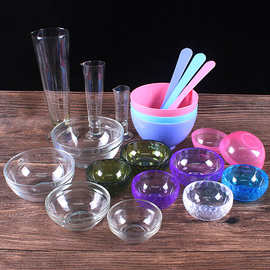 美容院精油调配杯 SPA用品面膜碗调膜棒专用工具水晶玻璃量杯水疗