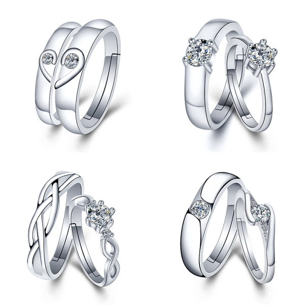 Fashionable one size wedding ring with zircon