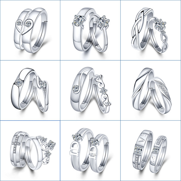 Fashionable one size wedding ring with zircon
