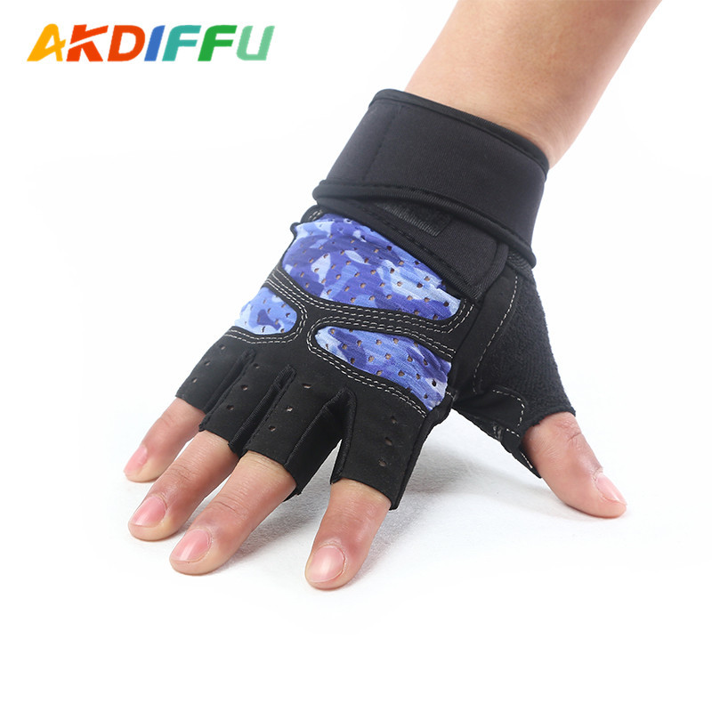 6008 # camuflaje de cinco colores de fitness yoga guantes de entrenamiento transpirable de silicona no es fácil de deslizar lote de fábrica