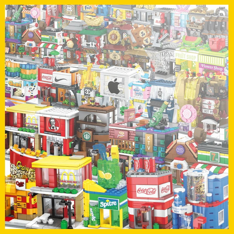 Small constructor, villa, plastic smart toy, bag, small particles, Birthday gift