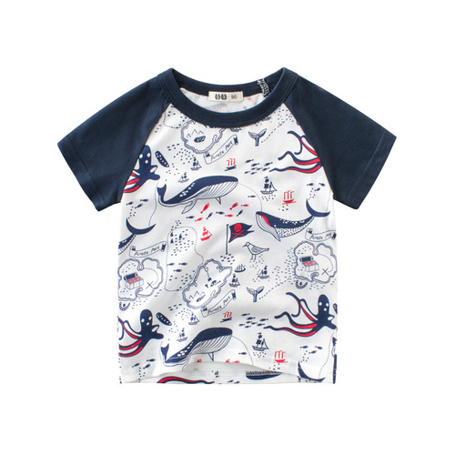 Children's Summer Clothing for Boys, Short-Sleeve T-Shirts, Kids Fashion Baby Clothes, Korean-Style Children's Clothing, Drop-Shipping One Piece