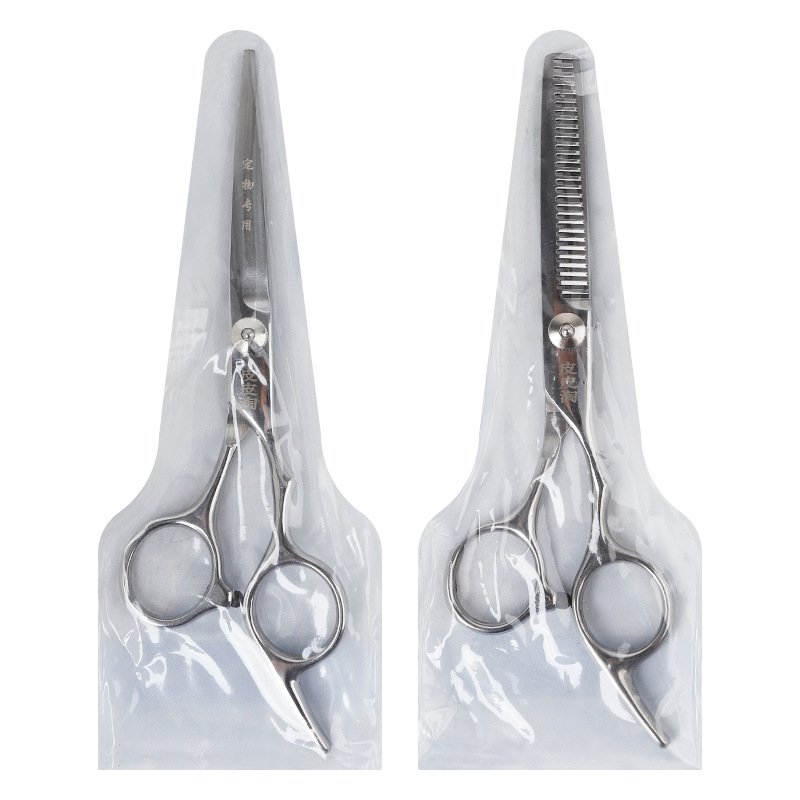 En stock actualización pipetao tijeras rectas de 7 pulgadas/Tijeras de dientes de 6 pulgadas tijeras para mascotas forma de corte de pelo tijeras de acero inoxidable para mascotas