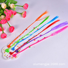 表演圣诞节演出生日麻花辫假发头花宝宝头饰品儿童假发古装小辫子