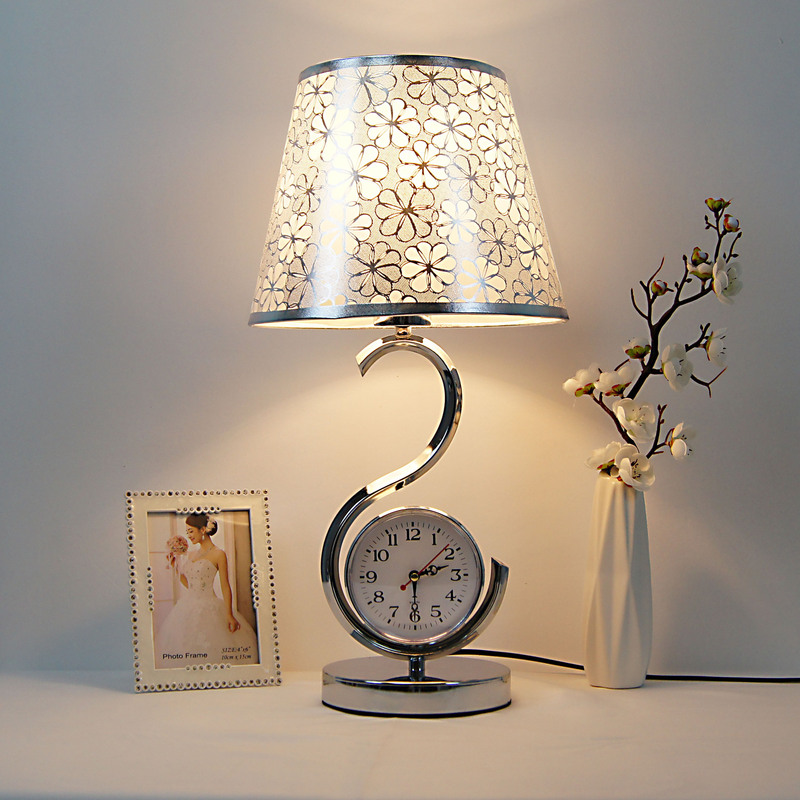 Factory wholesale modern simple fashion bedroom bedside study desk lamp creative fashion with clock table lighting lamps Factory wholesale modern simple fashion bedroom bedside study desk lamp creative fashion with clock table lighting lamps