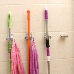 Broom holder storage hooks bathroom shower kitchen wall-mounted hook broom stand no-nail invisible broom clip
