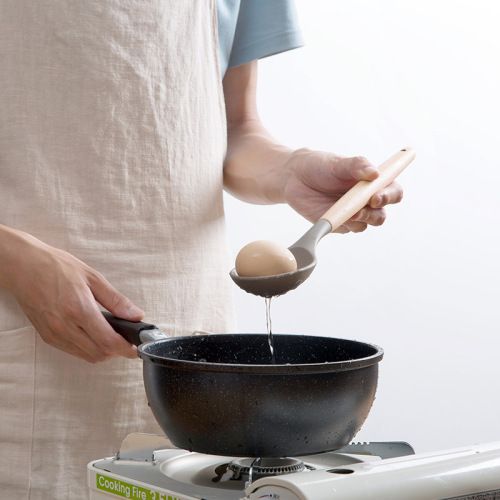 Cross-border silicone spatula with wooden handle, cooking spatula, silicone kitchenware set, spatula, egg beater, soup spoon, colander, gadget