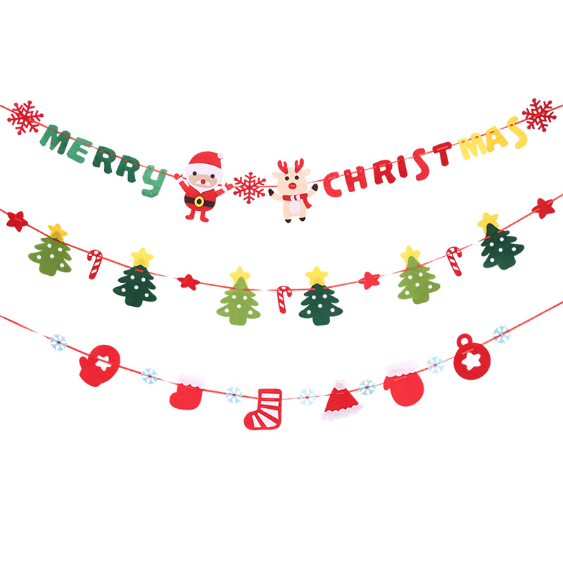 Christmas decorations Christmas flag DIY Christmas flag Christmas eight flags Christmas hotel decorations_voghion.com