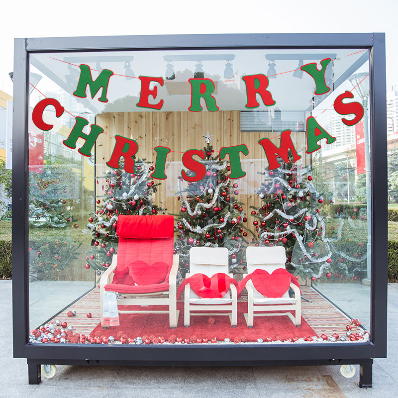 Christmas decorations Christmas flag DIY Christmas flag Christmas eight flags Christmas hotel decorations_voghion.com