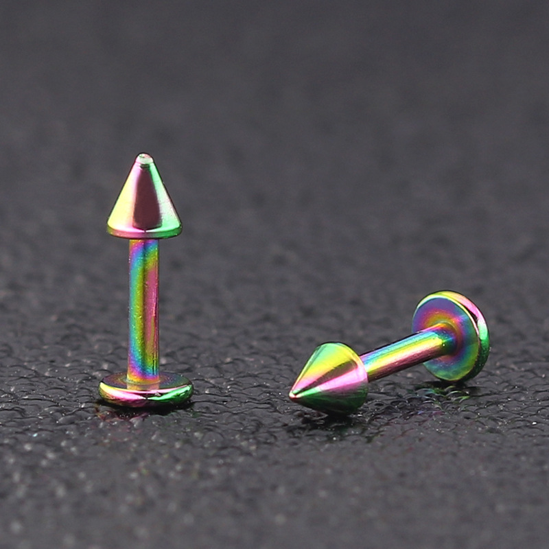 Trendiger europäischer und amerikanischer Hip-Hop-Punk-Stil, personalisierter Herren-Piercingschmuck aus Titanstahl in Lippenkegelform_voghion.com