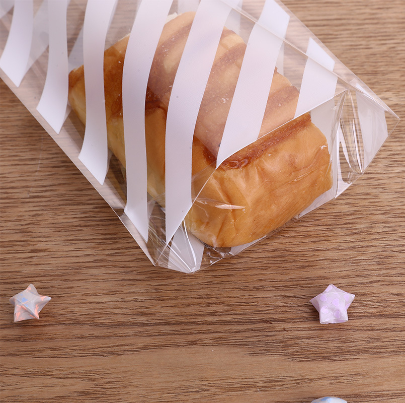 圆点斜条面包袋饼干袋糖果袋点心牛轧糖包装袋100装分装密封性好