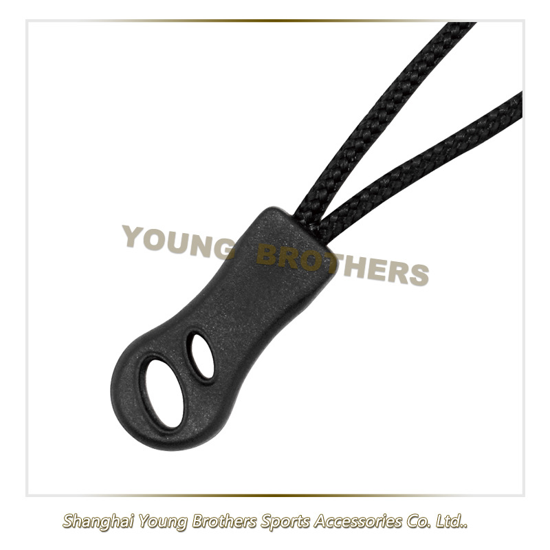 厂家直供户外箱包及服装配件 拉链头尾绳 拉头绳 塑料的双孔拉头