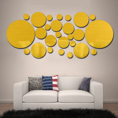 Creative 3D acrylic three-dimensional wall stickers mirror decoration bedroom living room TV background wall round romantic decorative stickers
