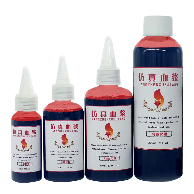 Film and television crew plasma fake blood filming jokes props Halloween makeup vomiting blood vampire zombie fake plasma