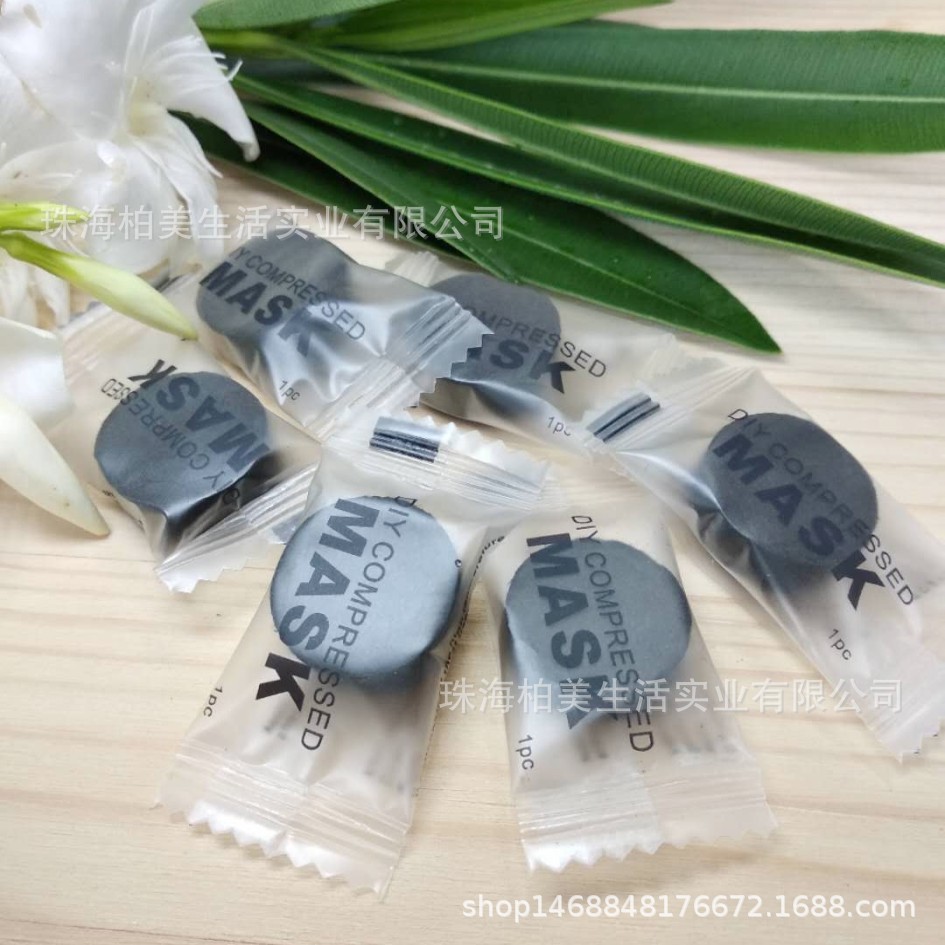 Black bamboo charcoal compressed mask paper suction with…