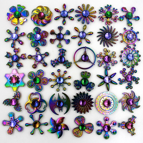 Amazon Plated Colorful Fingertip Spinner Wholesale Zinc Alloy Metal Stress-Relief Street Stall Toy