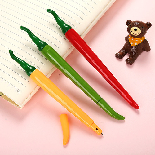 Cute simulated chili gel pen, creative office stationery needle tube, water-based signature pen, student cartoon pen wholesale