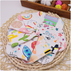 2020 infant and toddler saliva handkerchief cotton small square towel baby cartoon face wash square 23*23