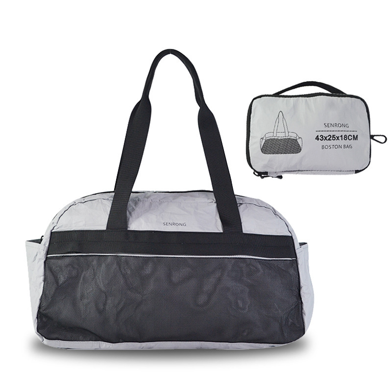 Foldable Travel Bag with Custom Logo, Portable Shoulder Bag, Women's Sports Bag, Fitness Bag, Lightweight Yoga Storage Bag