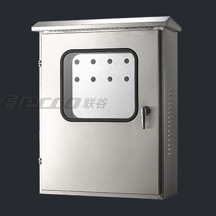 联谷不锈钢内外门箱500*600*250mm/双层门电控箱/IP55室外防水箱