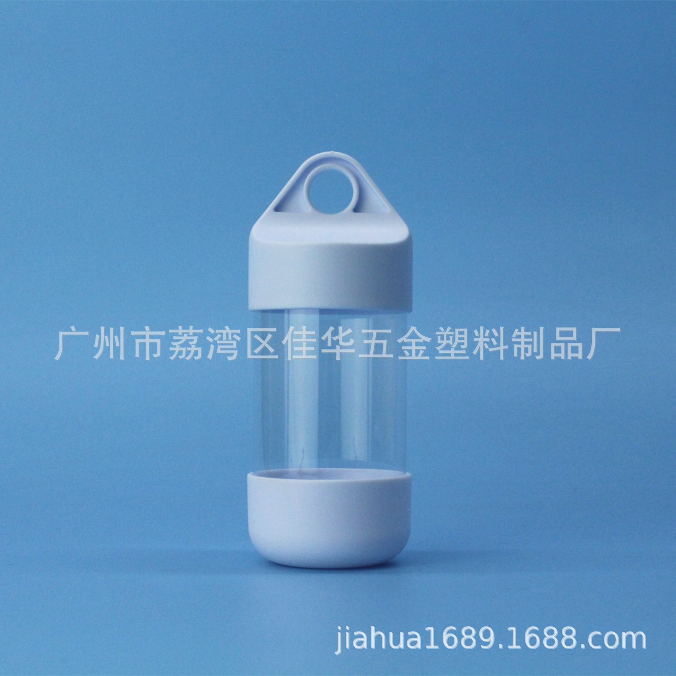 工厂供应带挂钩盖子PC塑料管43mm高透明圆管可印刷LOGO密封