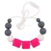 Silica gel necklace, children's round beads, jewelry, teether, cartoon beaded bracelet, wholesale