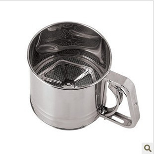 Large three-layer mesh weight 218g [Cup type stainless steel flour sieve] Cup powder sieve noodle cup type powder sieve