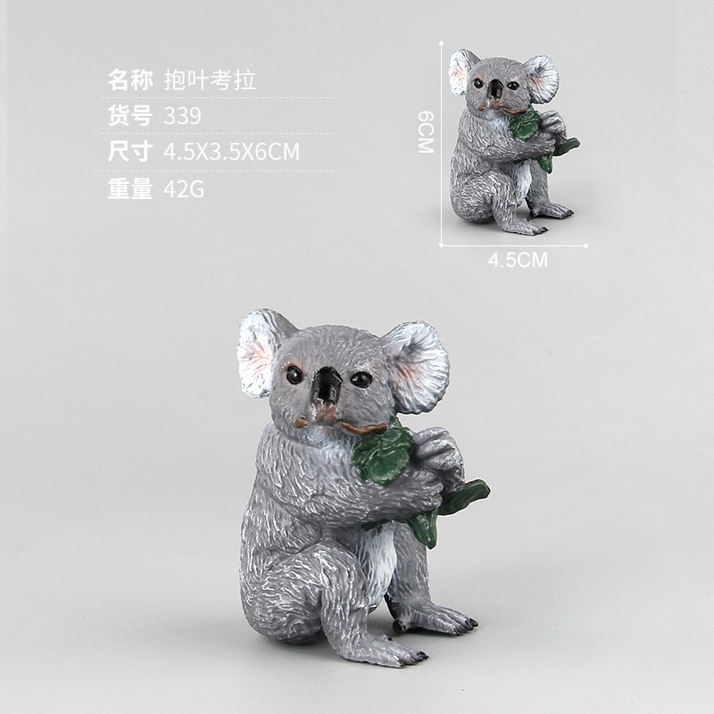 Amazon simulación sólida hojas abraza Australia koala oso modelo de vida silvestre juguetes decorativos estáticos hechos a mano