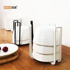 Japanese-style household iron drain dish rack, rice bowl storage rack, kitchen countertop cabinet bowl dish storage shelf organizer