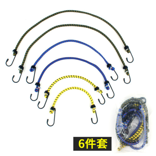 Outdoor binding rope 6-piece set elastic band tent rope elastic clothesline camping accessories luggage packing strap wholesale