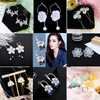 Fashionable universal earrings, flowered, Korean style