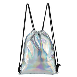 Backpack, retroreflective polyurethane universal shoulder bag, drawstring, (Physicals)