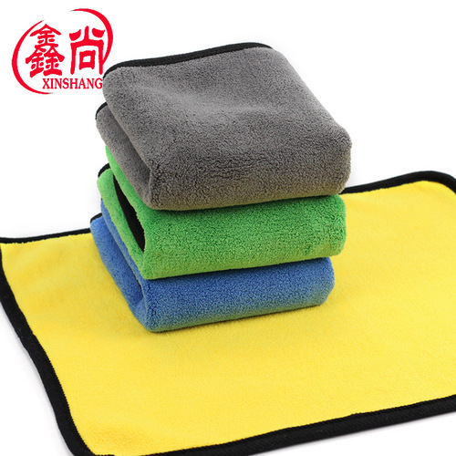 Coral velvet double-sided car wipes wholesale thickened water-absorbent car wash gas station gift towels multi-functional cleaning rags