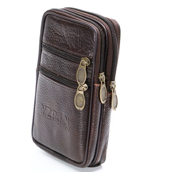 Spot men's 4 pull vertical version waist bag leather leather mobile phone waist bag leisure mobile phone bag running Jianghu stall hot sale