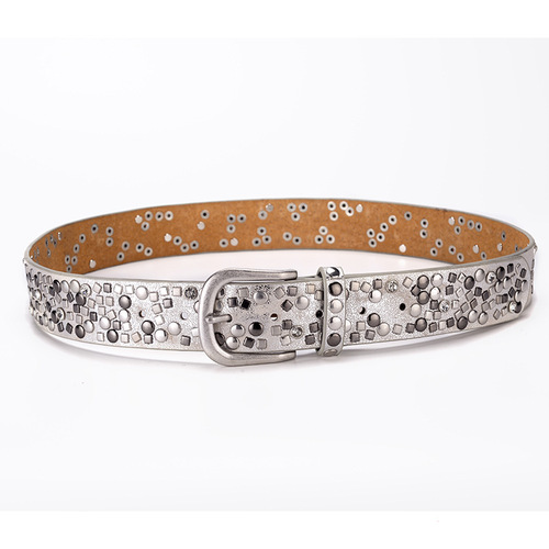 New women's belt Korean style fashion rivet inlaid formal suit pants decorative belt fashion casual trend