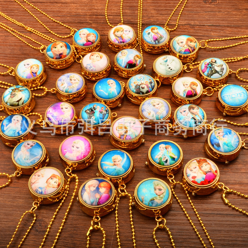 Rotatable Cartoon Cartoon Pocket Watch Children Student Men and Women Couple Gift Pendant Cute Princess KT Cat etc Hanging Watch