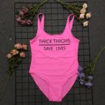 Экспорт в европе красивый внешняя торговля взрыв моделей бикини THICK THIGHS SAVE LIVES черный мать сиамский купальный костюм