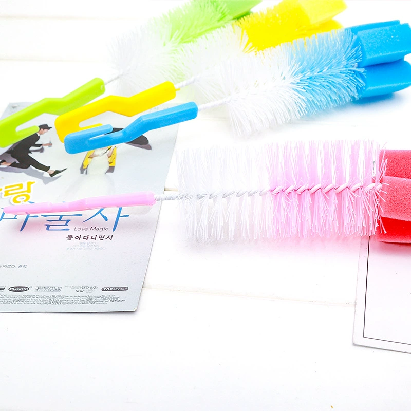 Plastic handle, sponge bottle brush, direct factory sales