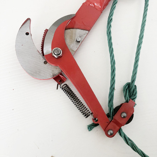 Garden agricultural tools red double pulley with clip and rope iron high-branch pruning scissors fruit-picking high-altitude scissors
