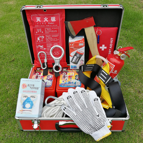Fire emergency kit rental apartment hotel fire extinguisher family escape rescue set survival rope respirator mask 