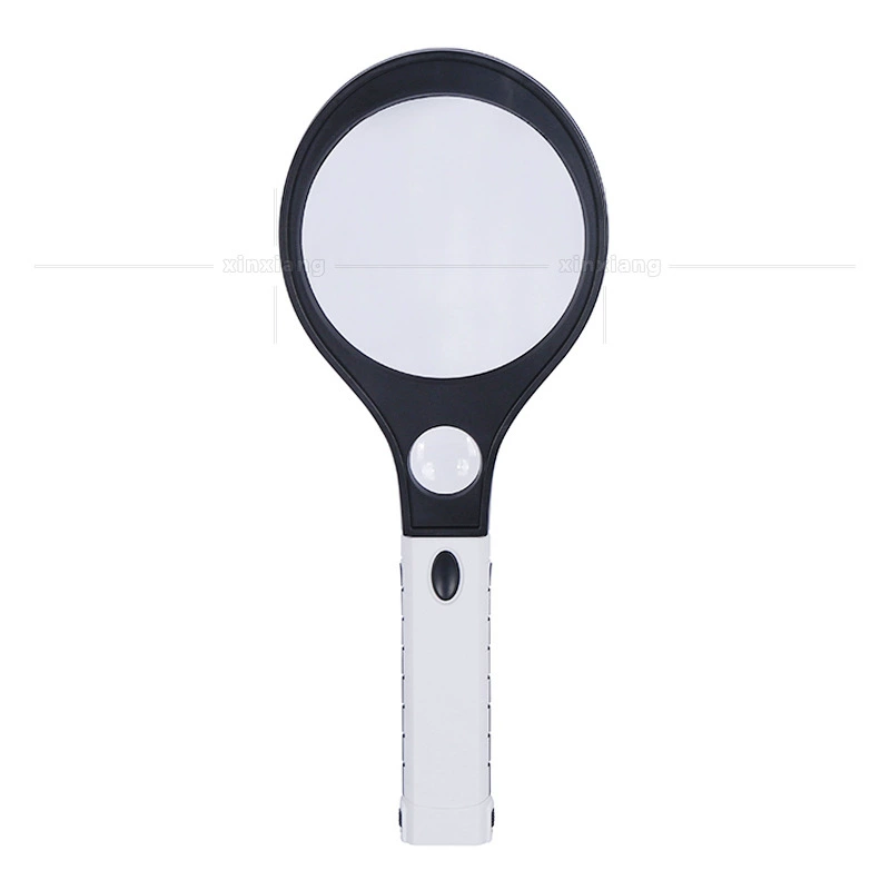 4-10 раз портативный 5 светодиодных фонарей 120 мм большое зеркало для пожилых людей для чтения двойной свет ракетка увеличительное стекло 80120