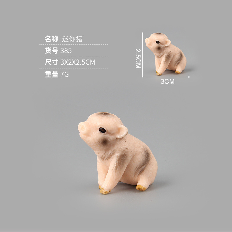 Venta caliente transfronteriza simulación infantil aves modelo animal juguete gran vientre cerdo Vietnam cerdo negro cerdo adornos creativos