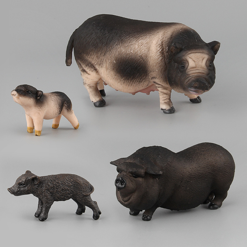 Venta caliente transfronteriza simulación infantil aves modelo animal juguete gran vientre cerdo Vietnam cerdo negro cerdo adornos creativos